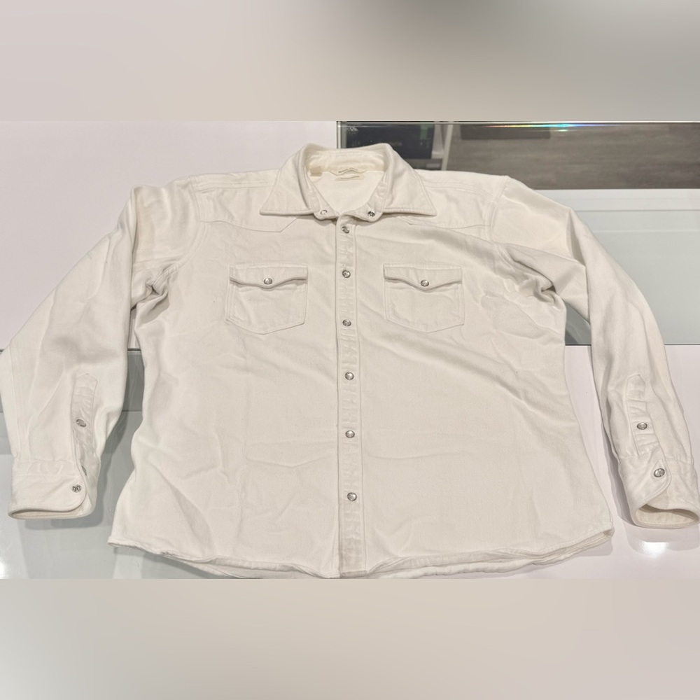 SUITSUPPLY Off-white Western Thick Twill Shirt XL